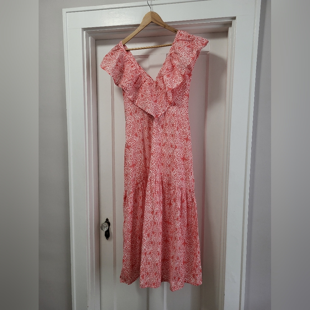 Beyond By Vera 1817 Ella Maxi Dress Basilica Peach Pondicherry Size XS READ - Picture 4 of 9